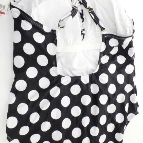 NWT. La Blanca Dot Dot Goose Laceup Swimsuit. 22W. - Picture 5 of 8